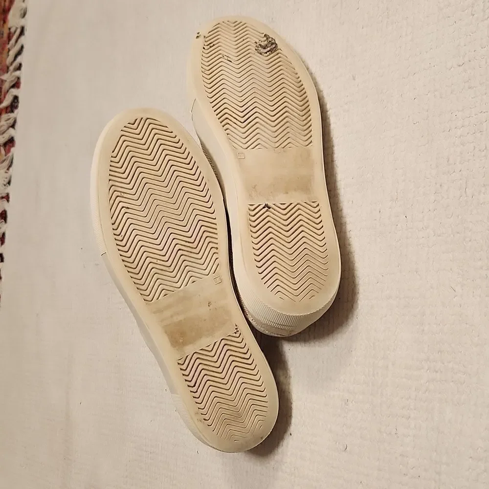 Sofie D'Hoore neutral canvas slip-on platform sneakers Sz 9